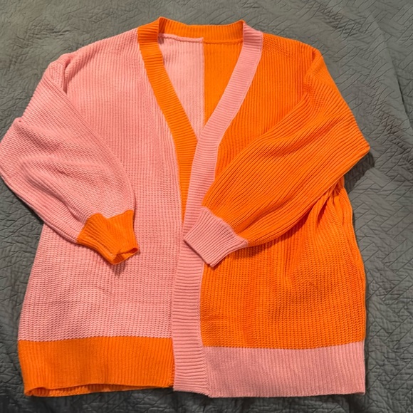 Amazon Sweaters - Pink & Orange Cardigan XL